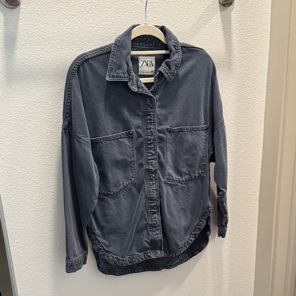 Zara Dark Gray Denim Shirt